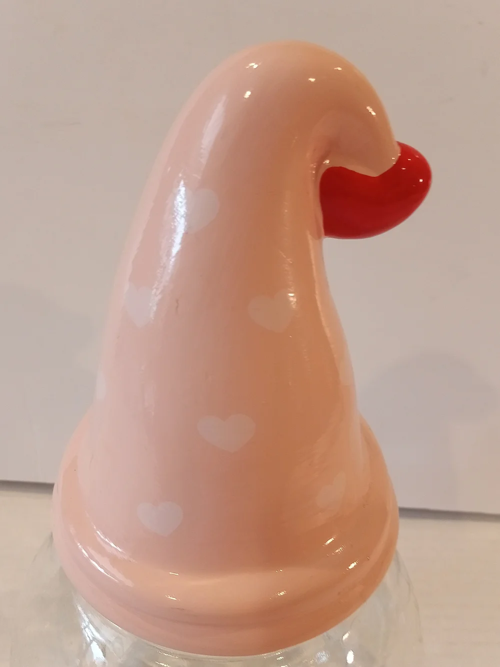2022 Target Bullseye Pink Heart Gnome Glass Jar with Red Accent Heart